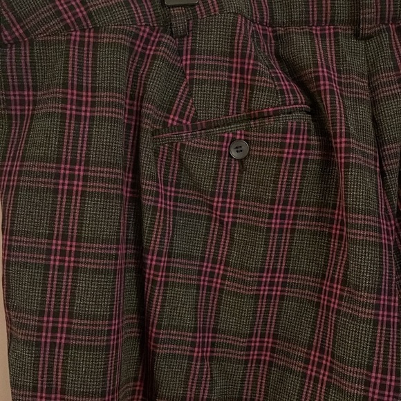Lane‎ Bryant Women’s Slacks  20R plaid gray & purple Zipper expanded waistband . - Picture 9 of 13